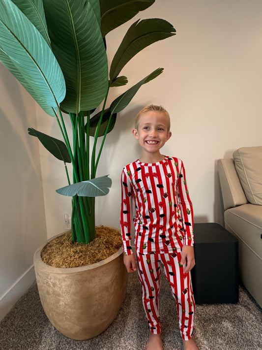 Nebraska football pinstripe bamboo pjs - PREORDER WILL SHIP IN NOVEMBER
