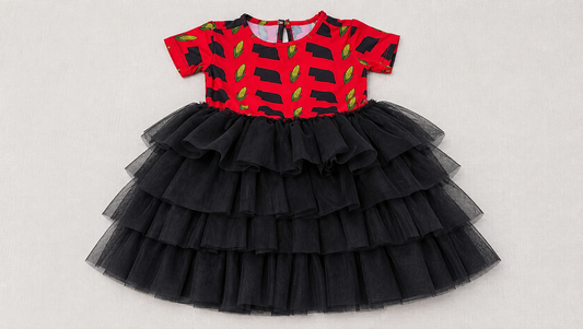 Red Corn Crazy - Short sleeve tutu dress - WILL SHIP SEPTEMBER 2026