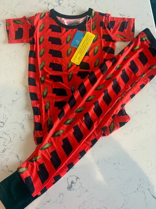 Red corn crazy - bamboo pjs - WILL SHIP SEPTEMBER 2026