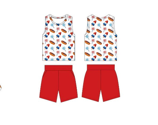 Bamboo Freedom & Food tank and short set - WILL SHIP MAY/JUNE 2026