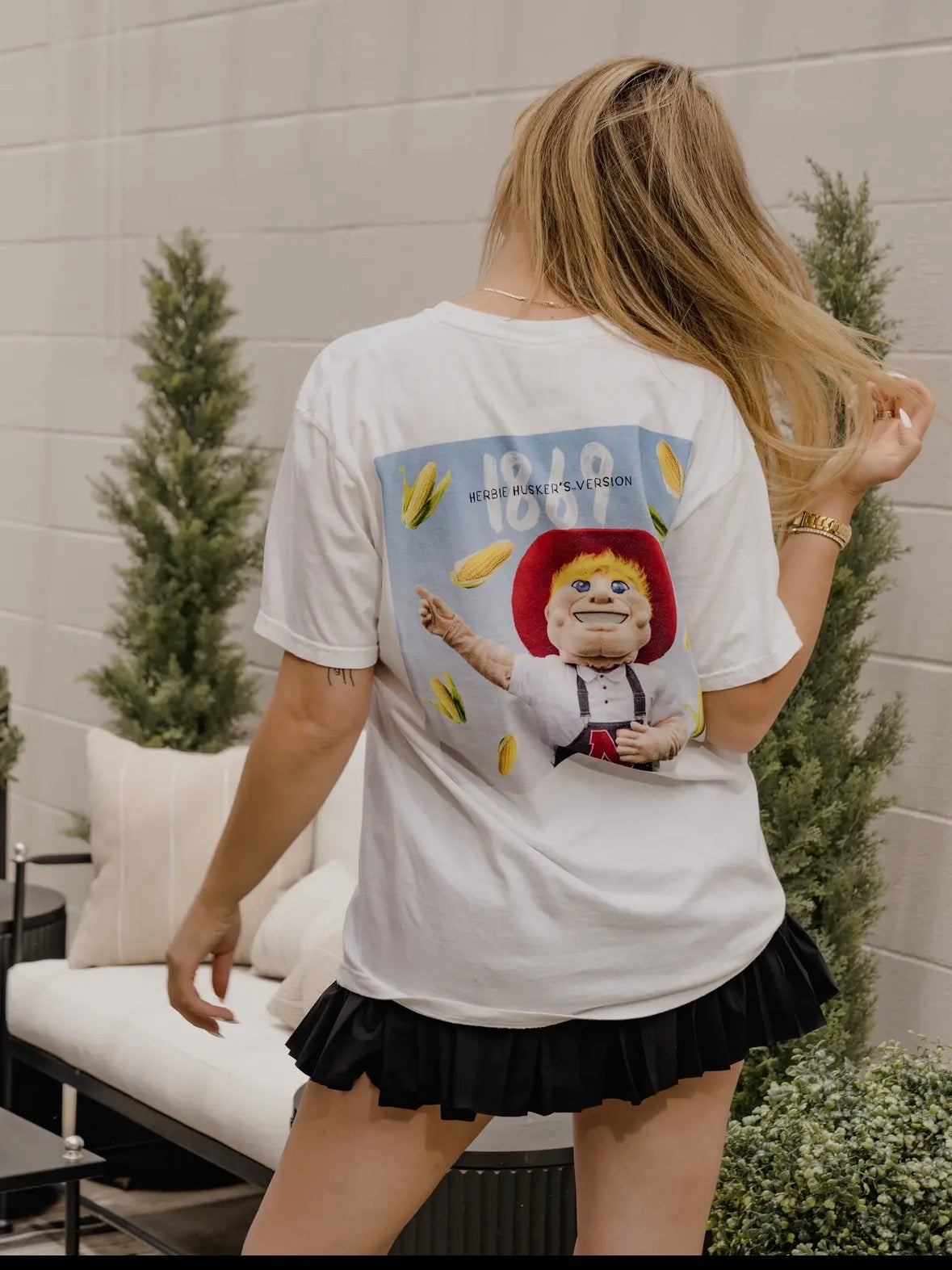 Nebraska Huskers Herbie's Version White Comfort Colors Tee