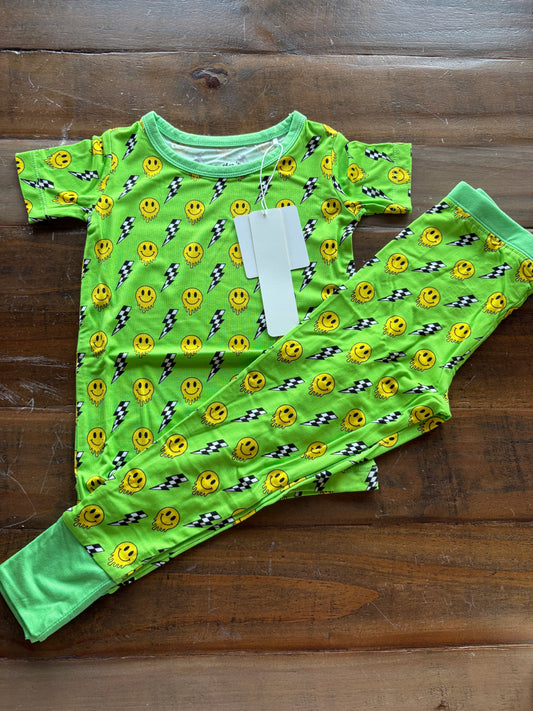 Bamboo two-piece pajama set - Electric