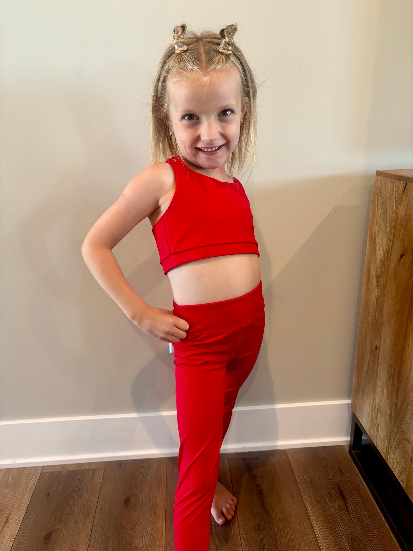 Girls sports bra and yoga pants
