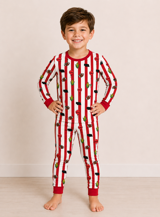 Nebraska football pinstripe bamboo pjs - PREORDER WILL SHIP IN NOVEMBER
