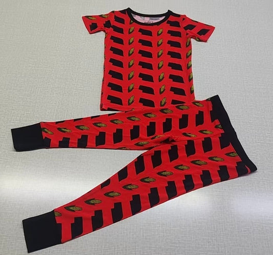 Red corn crazy - bamboo pjs - WILL SHIP SEPTEMBER 2026