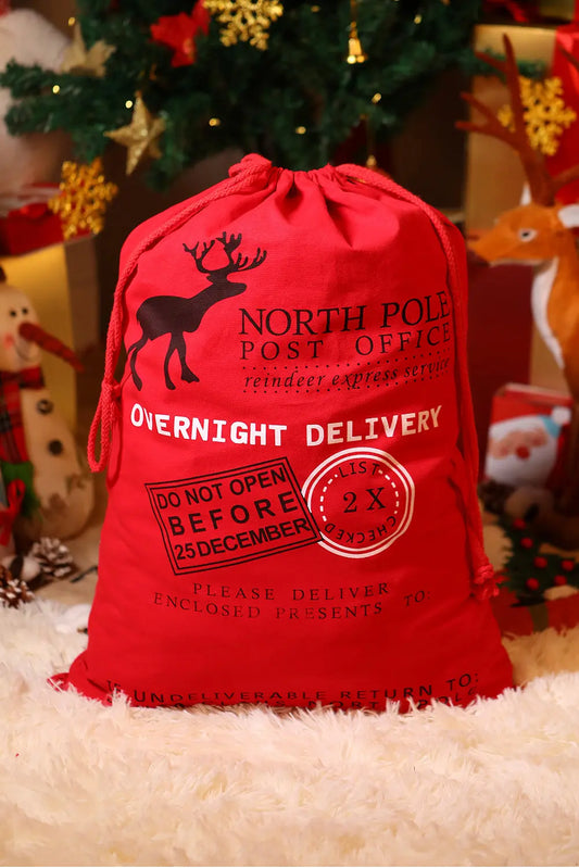 Fiery Red Christmas Drawstring Large Gift Bag 50*66cm Dear-Lover Dropshipping