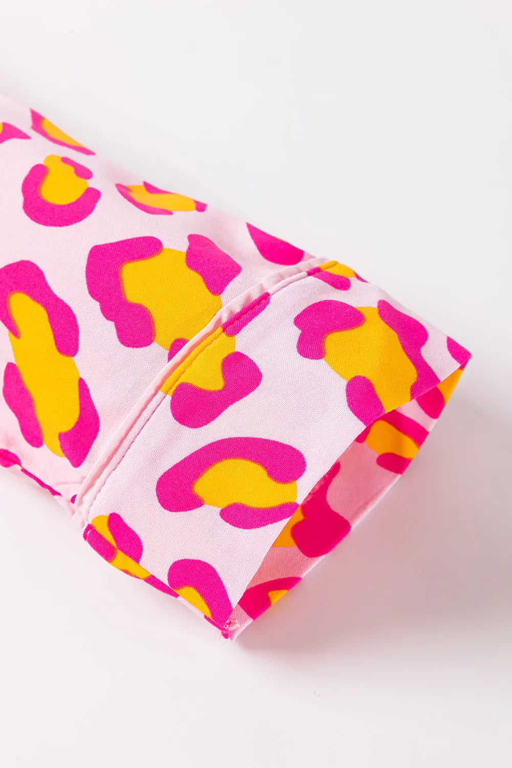 Pink Leopard Print Long Sleeve Shirt and Shorts Pajama Set Dear-Lover Dropshipping