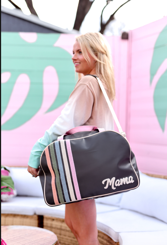 Duffle Bag - Trendy Mama (Charcoal Stripe) - * SHIPS AROUND MARCH 25TH *