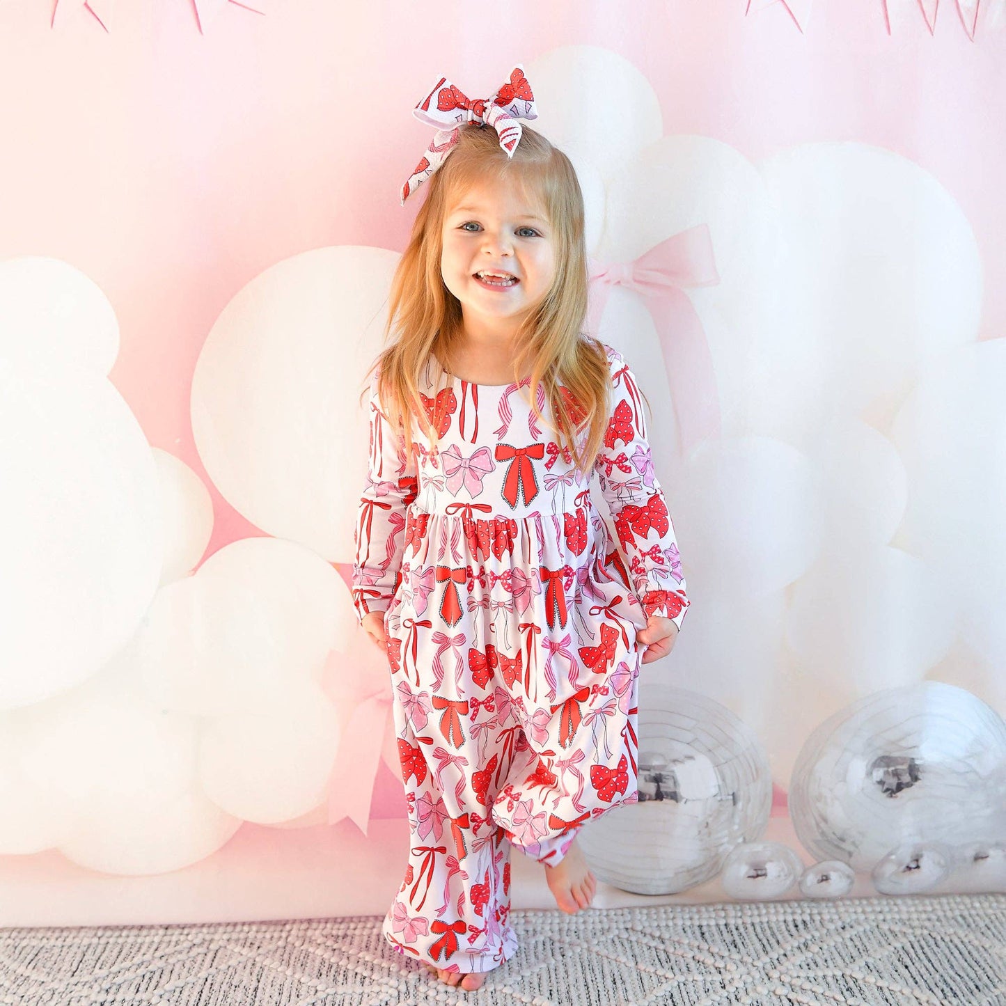 Rosalie WIDE LEG ROMPER Valentines Day Bamboo Kids Clothing