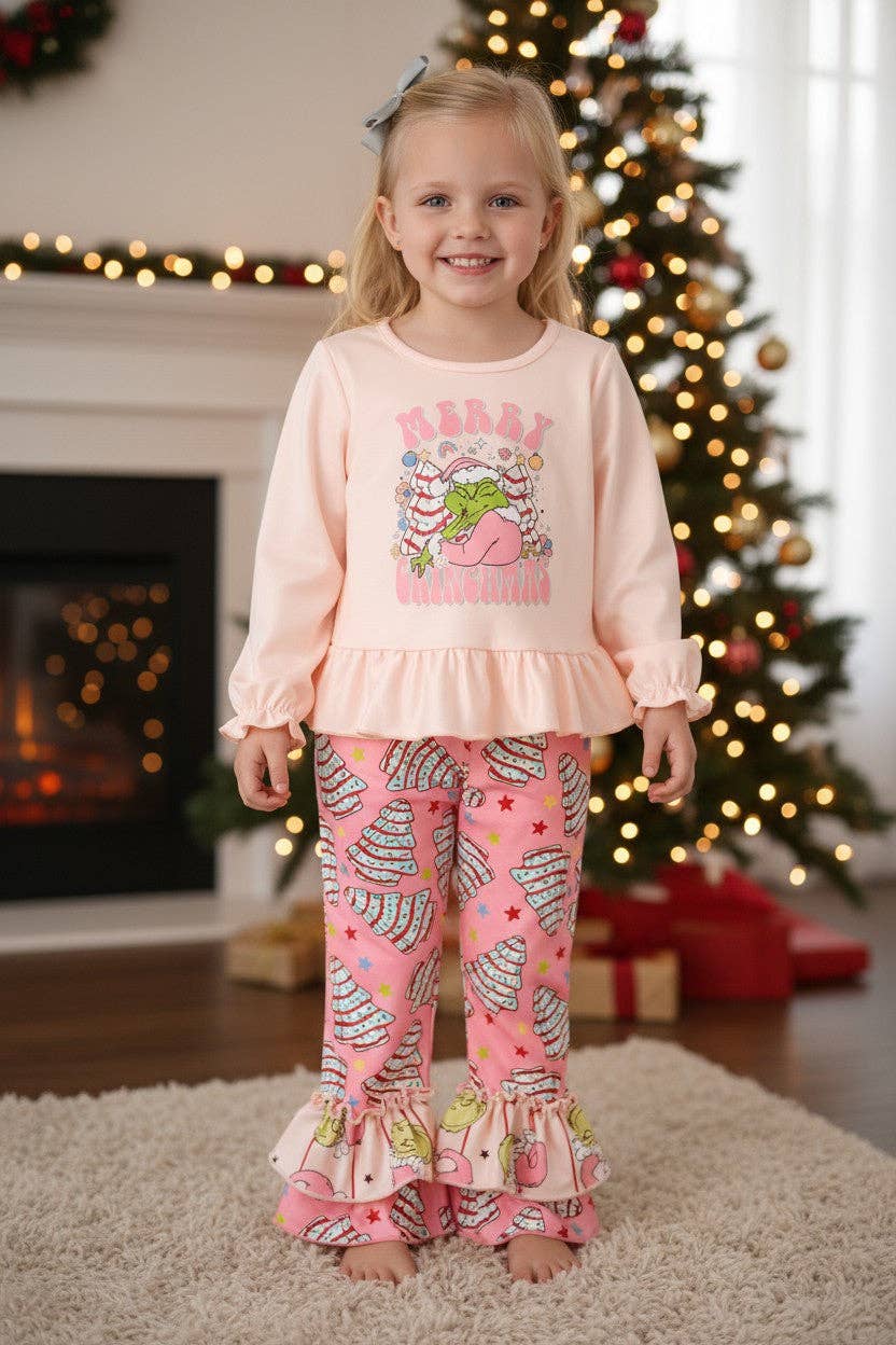 Merry Grinchmas girls 2 piece set. OFG51179 AMY