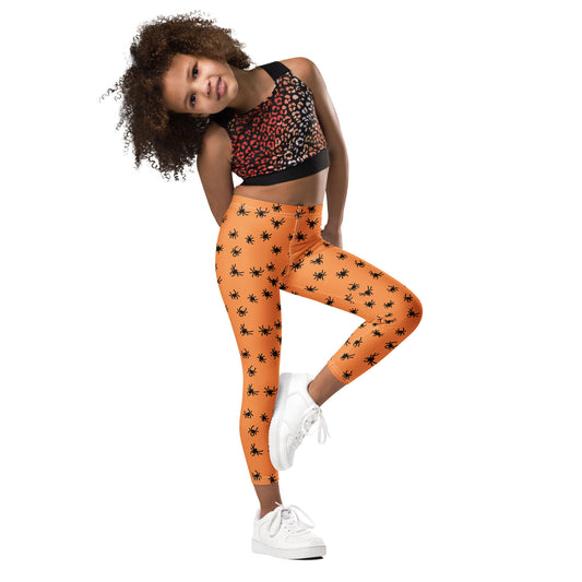 Girls' Halloween spider leggings
