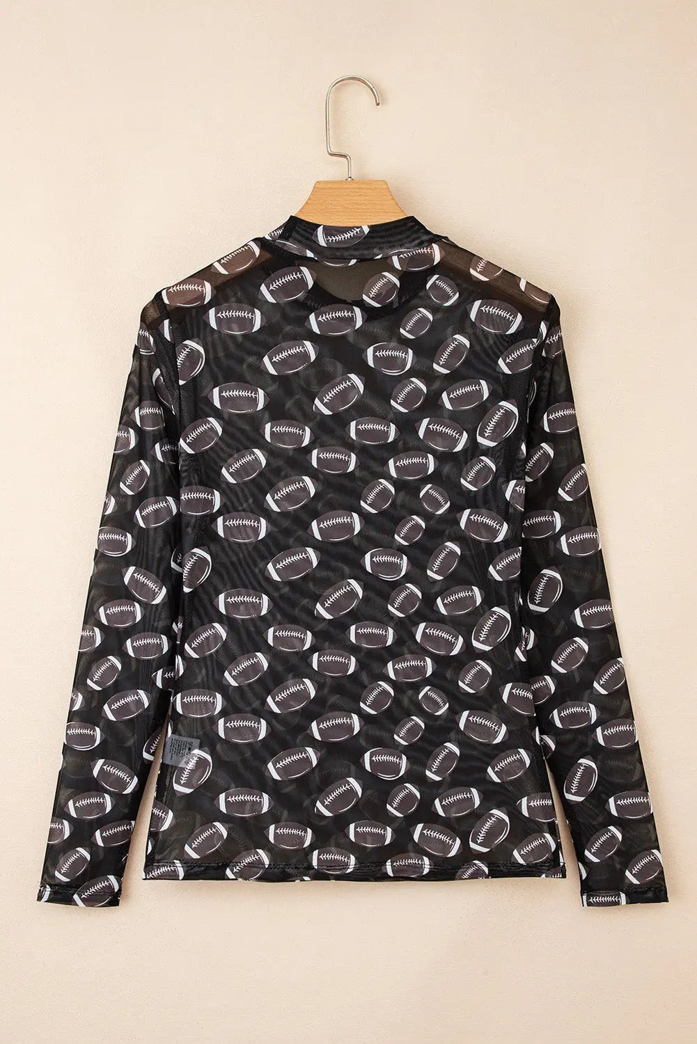 Black Game Day Rugby Mesh Sheer Long Sleeve Top Dear-Lover Dropshipping