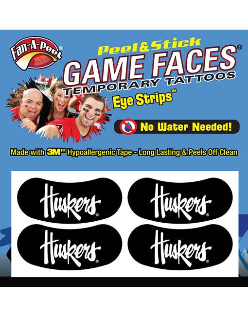 Nebraska Game Faces® Temporary Tattoos