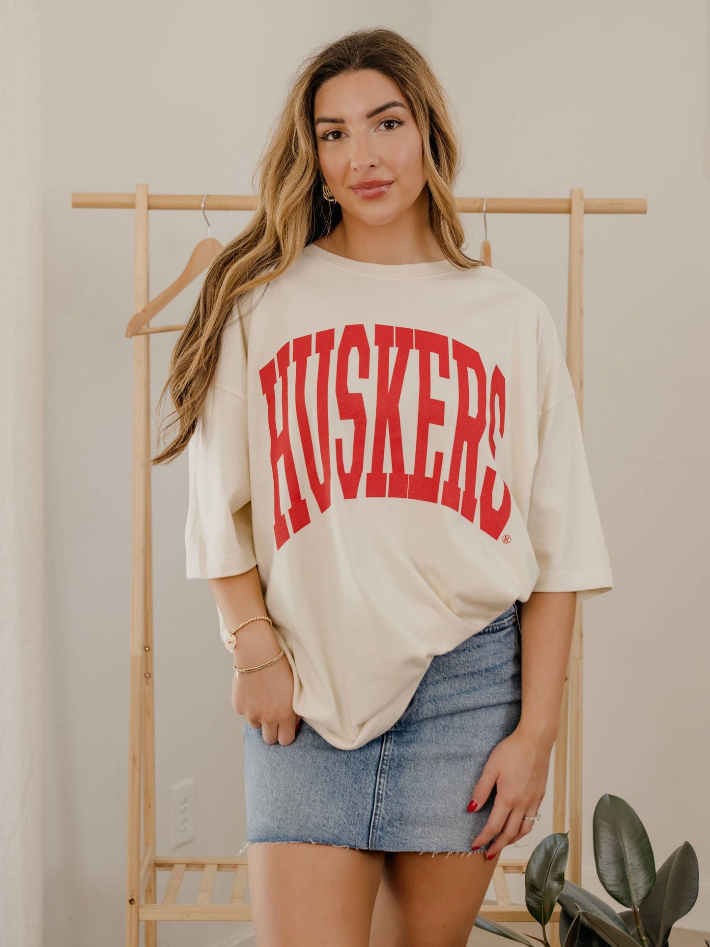 Nebraska Corn Huskers Tall Boy Off White One Size Tee - WILL SHIP BY SECOND WEEK OF AUGUST