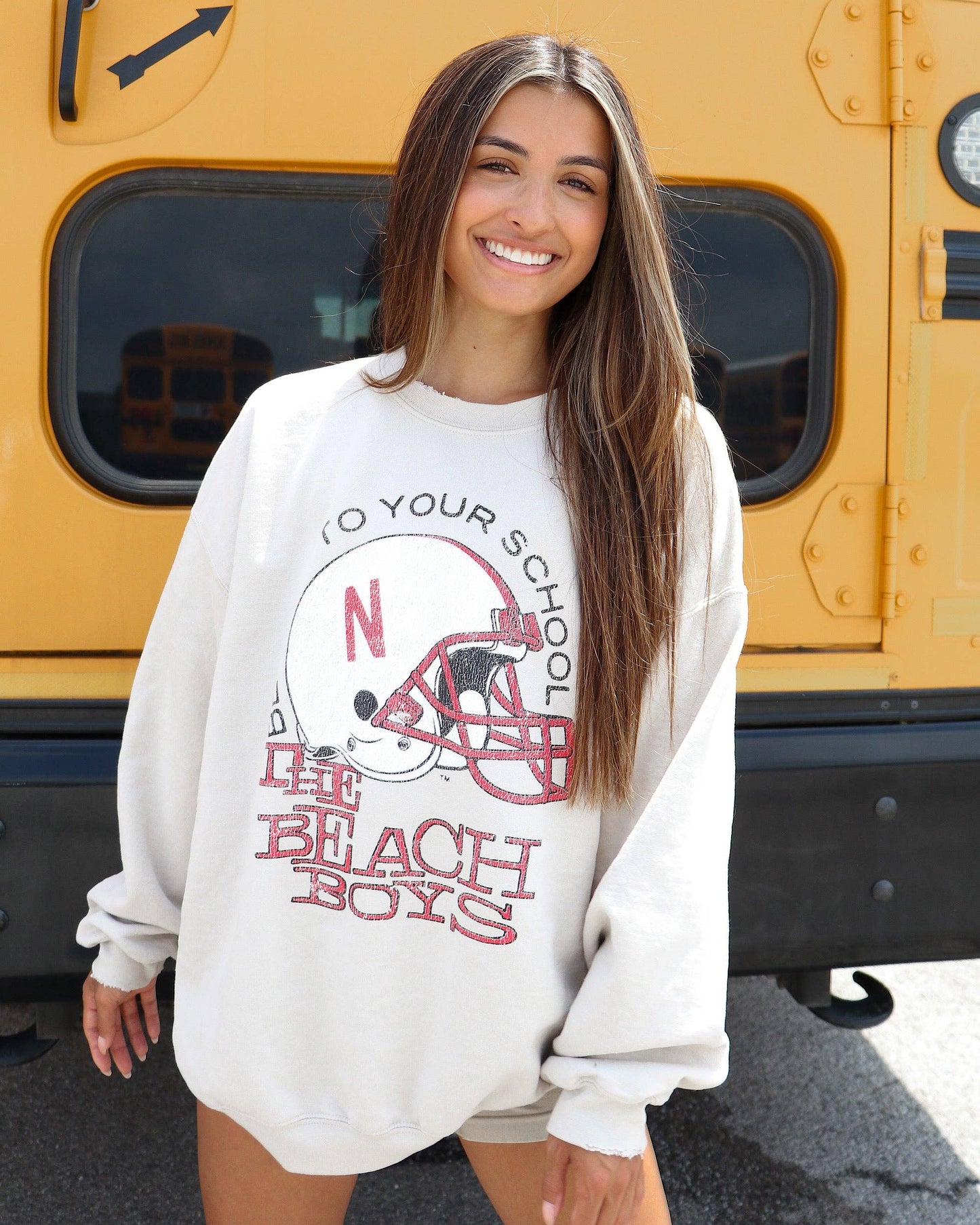 Beach Boys Huskers True to School Sand Thrifted Sweatshirt