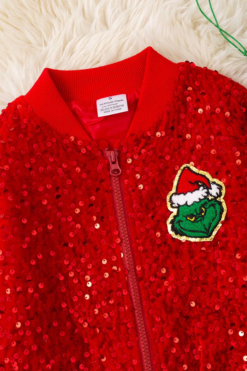 Red Christmas character sequins jacket.  TPG60020 SOL