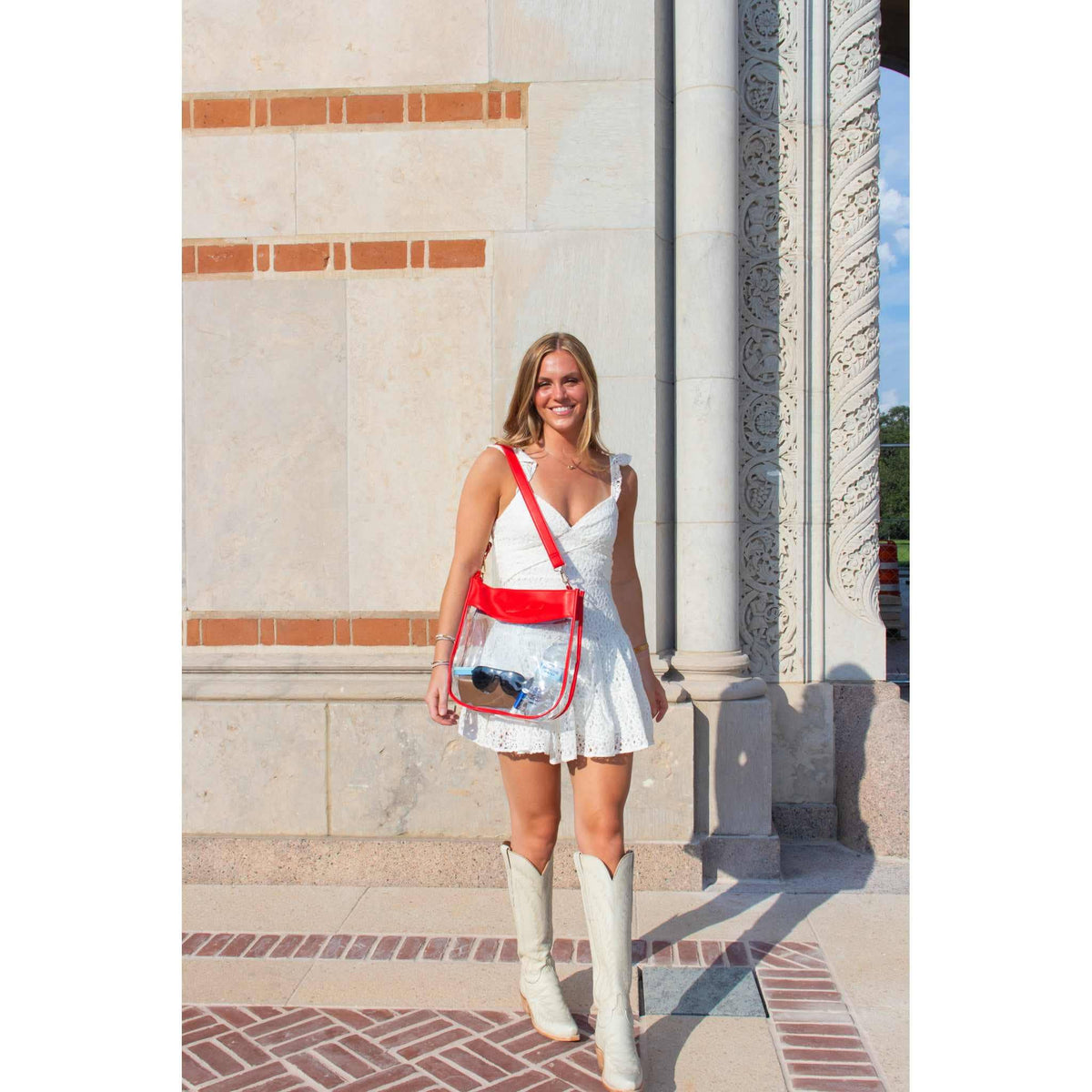 Large Clear Purse with Zipper - Red *THESE WILL BE AVAILABLE FIRST WEEK OF OCTOBER*