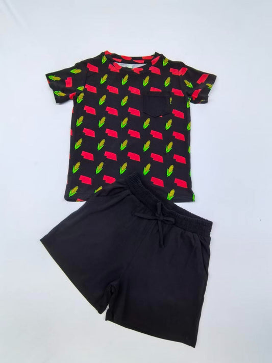 Bamboo two-piece daywear set - Corn Crazy