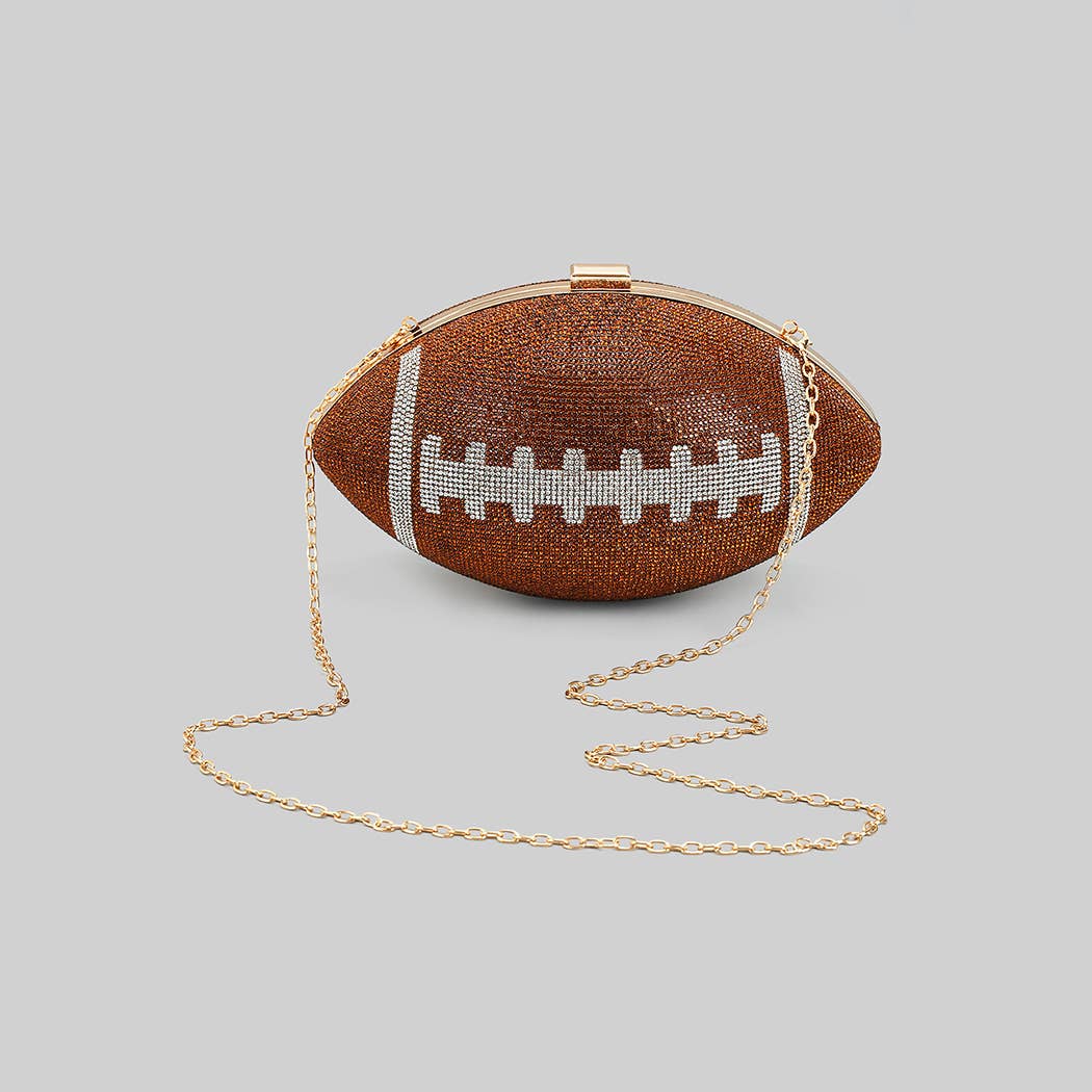 DAZZLING RHINESTONE FOOTBALL PURSE