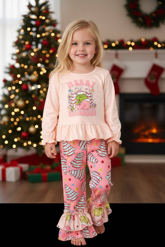 Merry Grinchmas girls 2 piece set. OFG51179 AMY
