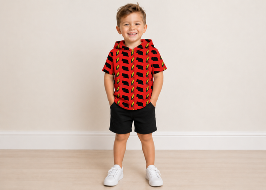 Red corn crazy - bamboo hoodie - WILL SHIP SEPTEMBER 2026
