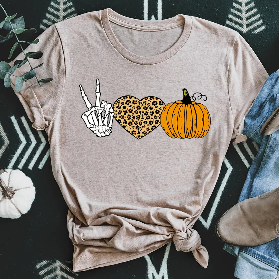 Peace Love Halloween T-Shirt-2