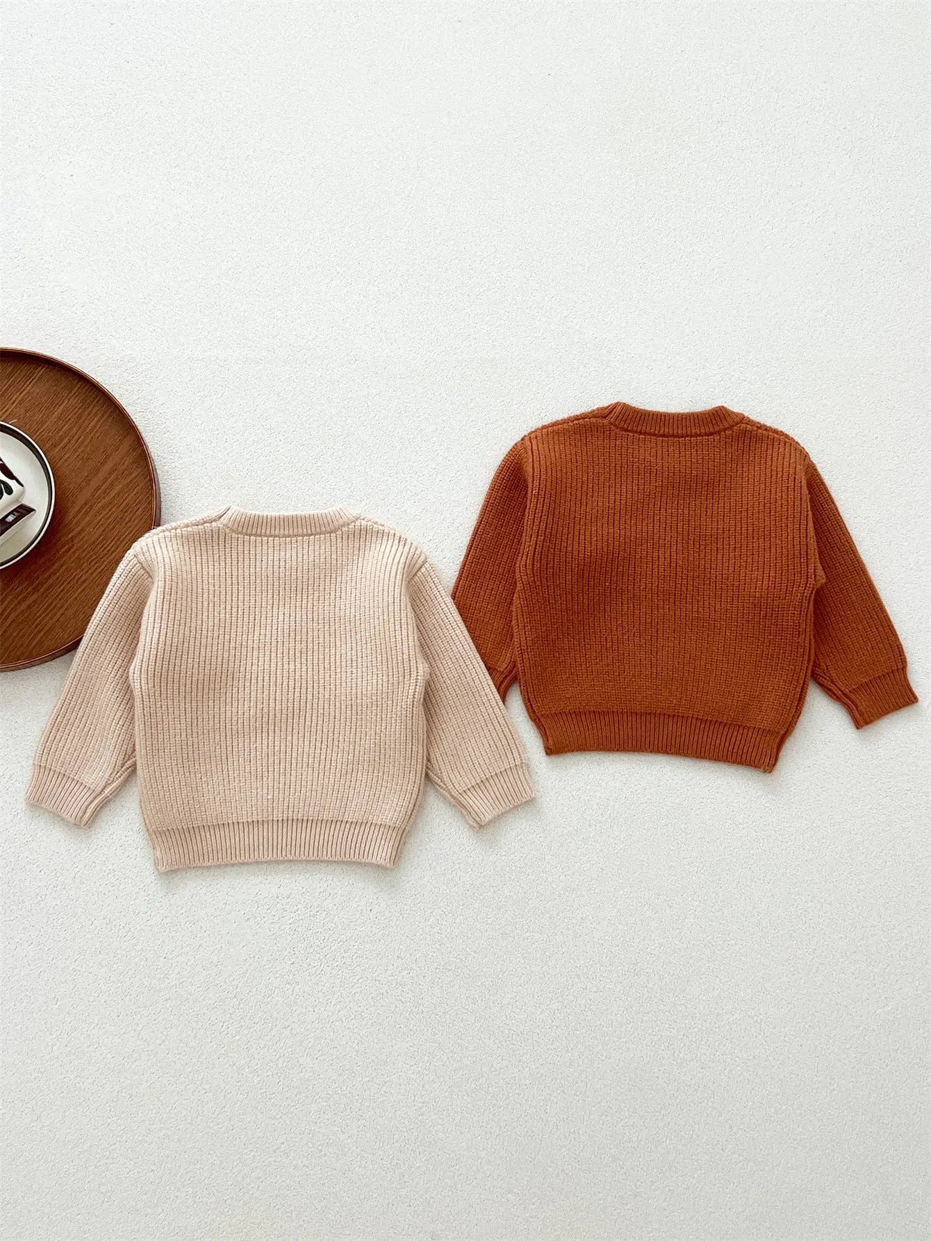 Autumn Arrival Baby Kids Unisex Comfortable Halloween Ghost Pattern Knitted Long Sleeves Pullover-3